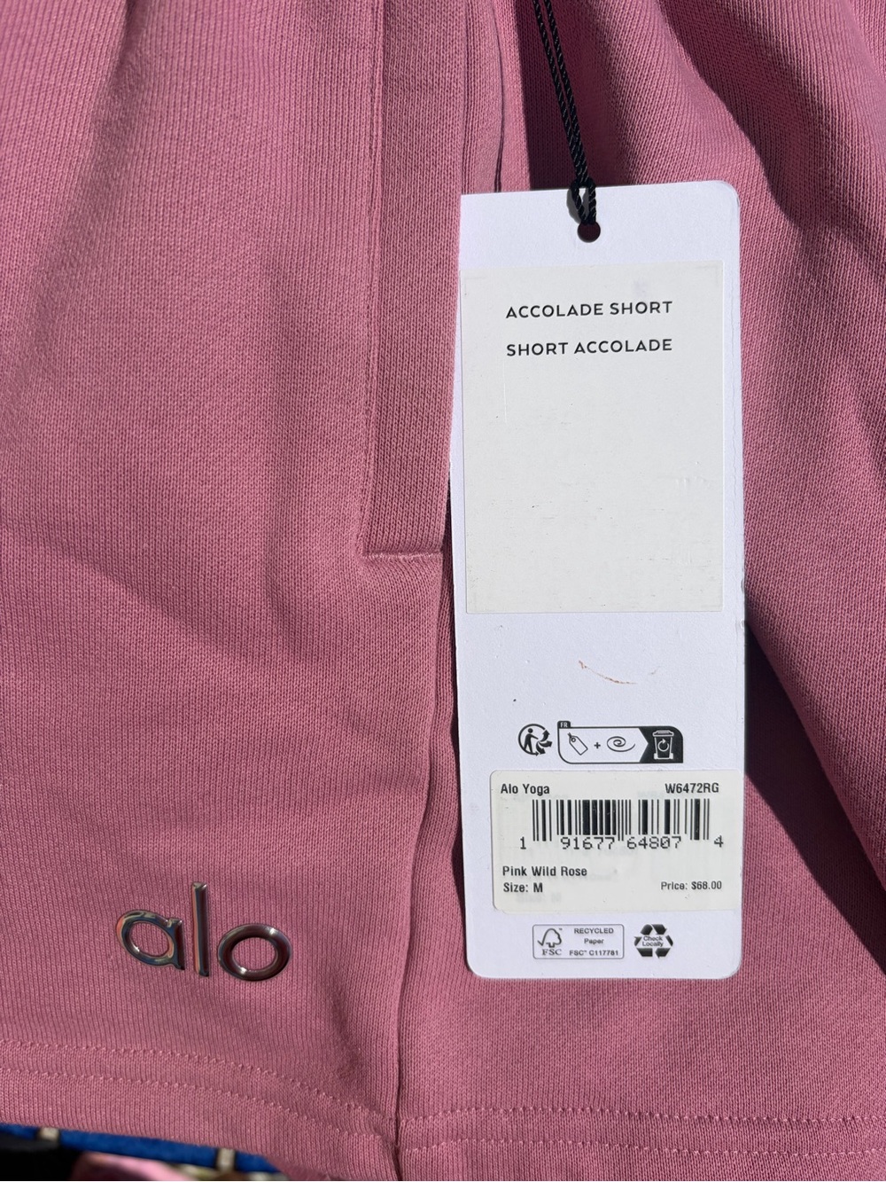 Alo Yoga Accolade Wild Rose Pink Sweatshirt & Short Set NWT Size Medium - Picture 9 of 9